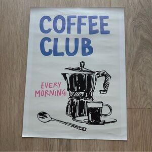 Coffee Club Canvas Art Print Poster